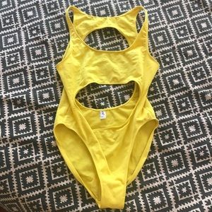 Los Angeles Apparel canary yellow bodysuit, size M